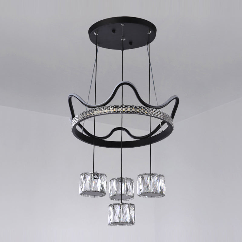 Nordic Crystal Chandelier Geometric 5 Lights Chandelier Pendant for Living Room