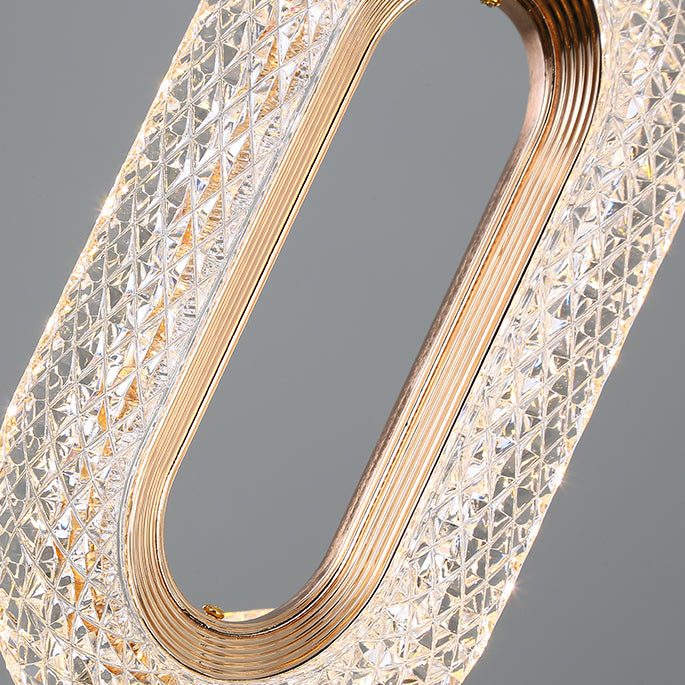 Contemporary Style Oval Shape Pendant Lights Metal Hanging Lamps in Gold