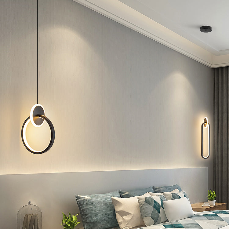 Eigentijdse stijl geometrie vorm hanglampen metalen hangende lampen in zwart