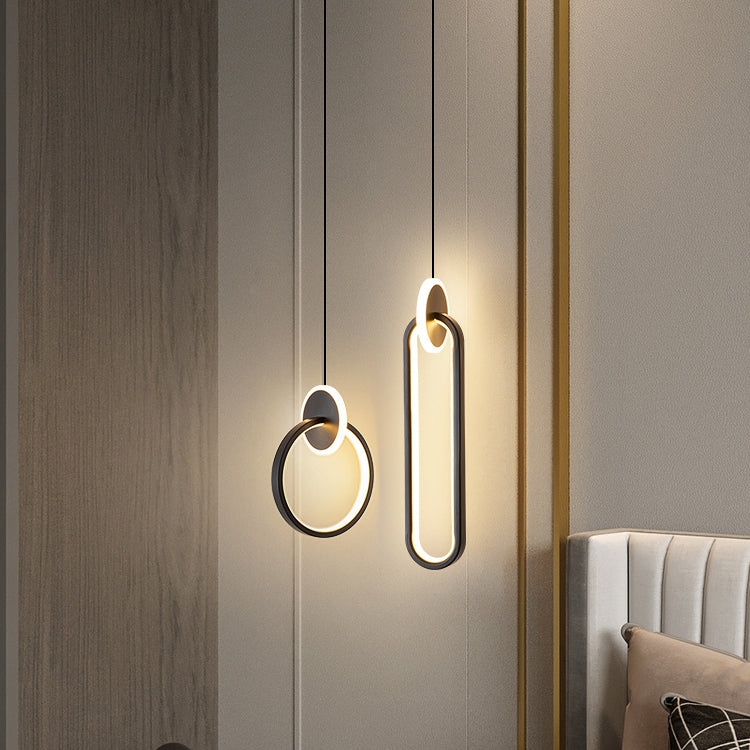 Eigentijdse stijl geometrie vorm hanglampen metalen hangende lampen in zwart