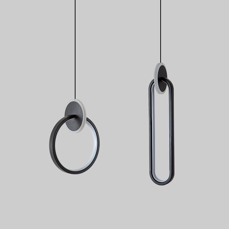 Eigentijdse stijl geometrie vorm hanglampen metalen hangende lampen in zwart