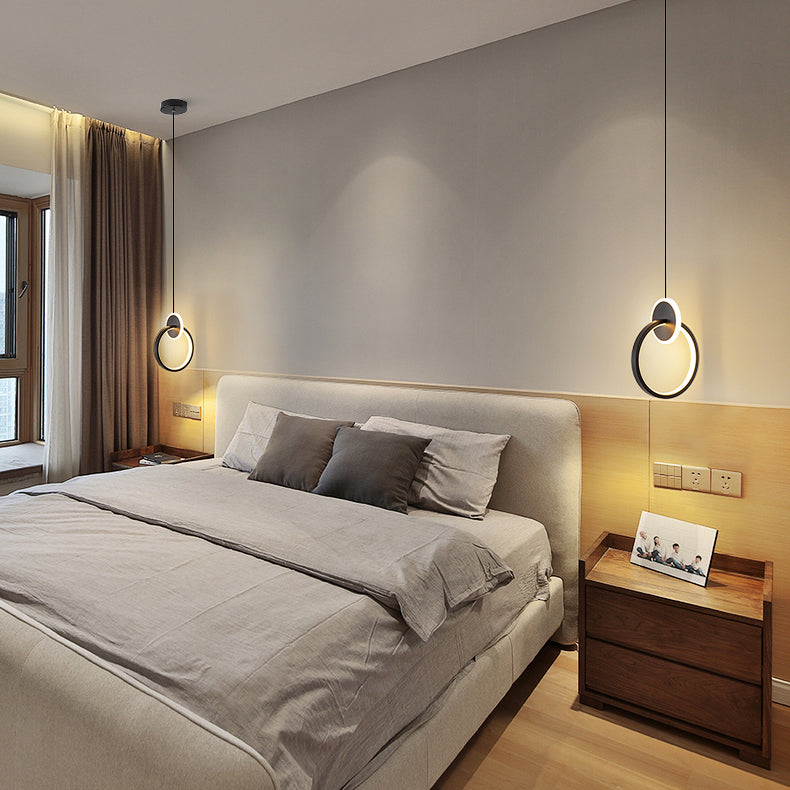 Eigentijdse stijl geometrie vorm hanglampen metalen hangende lampen in zwart