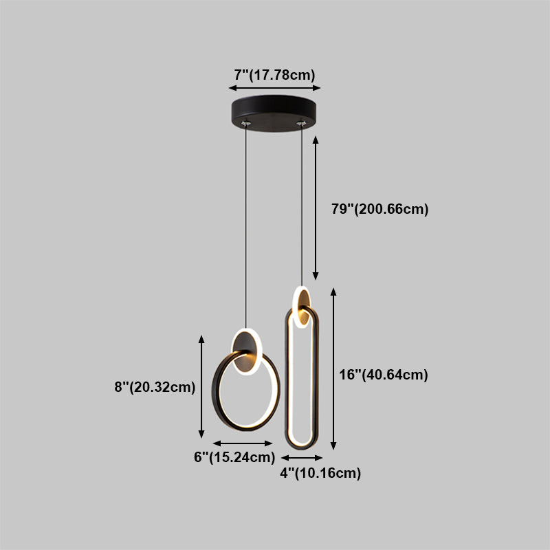 Eigentijdse stijl geometrie vorm hanglampen metalen hangende lampen in zwart