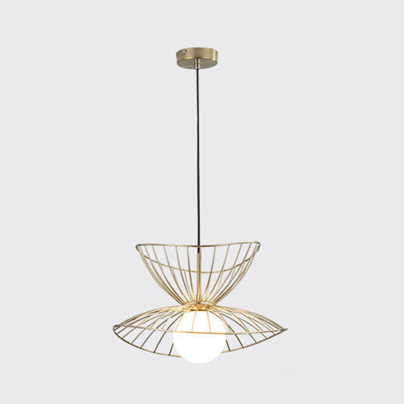 Sala da pranzo in gabbia a ciondolo lampada a loft in stile loft metallo a 1 luci di goccia