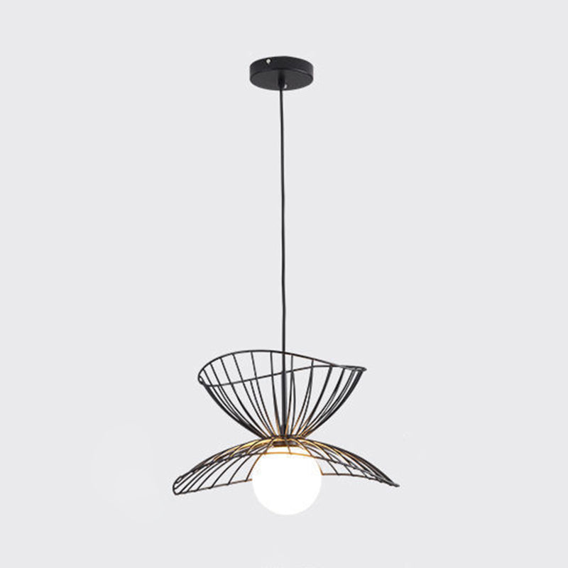 Sala da pranzo in gabbia a ciondolo lampada a loft in stile loft metallo a 1 luci di goccia