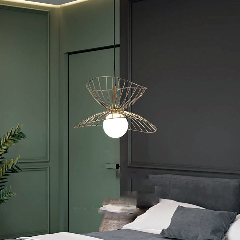 Sala da pranzo in gabbia a ciondolo lampada a loft in stile loft metallo a 1 luci di goccia