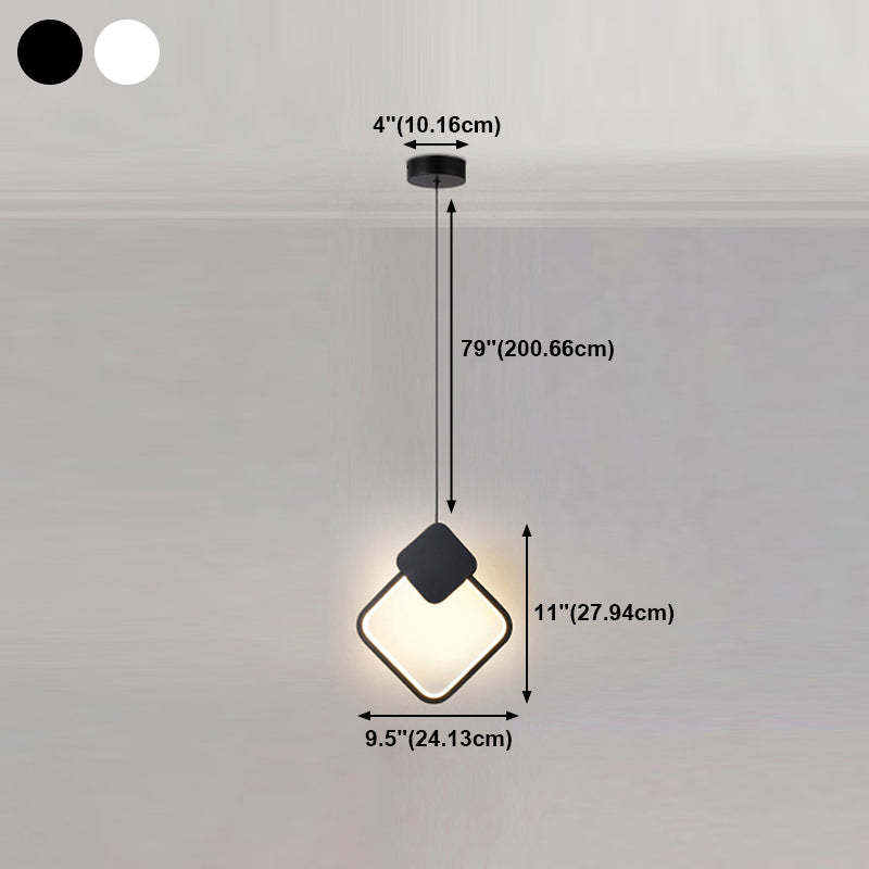 Forme géométrique en métal Lumière suspendue moderne 1-Light suspendu luminaire de montage