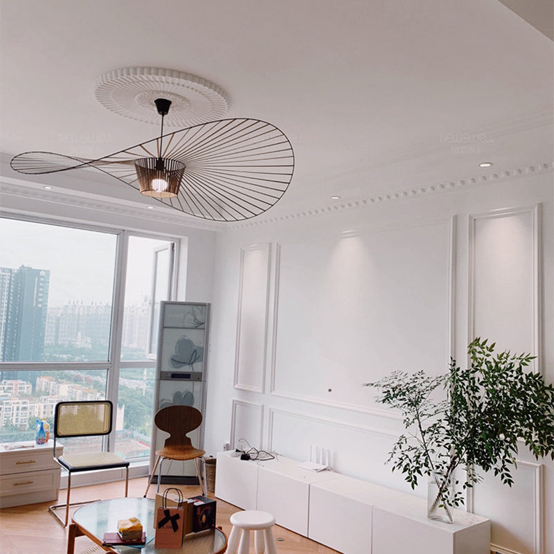 Loft Style Hat Shaped Pendant Light 1-Bulb Iron Hanging Light Fixture