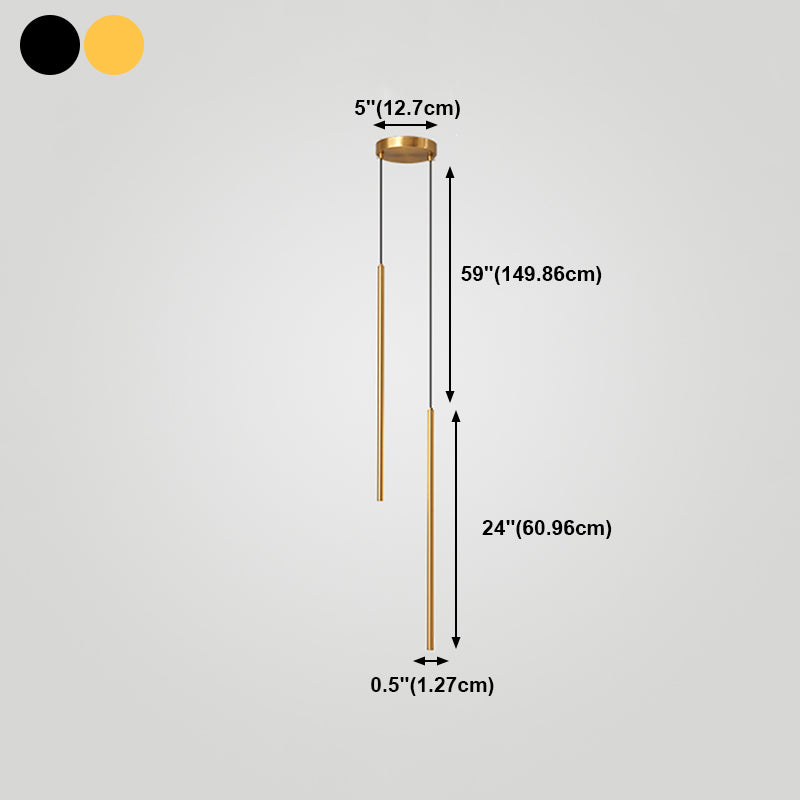 Cylinder Shape Pendants Lights Style Contemporary Metal Lampes suspendues en métal