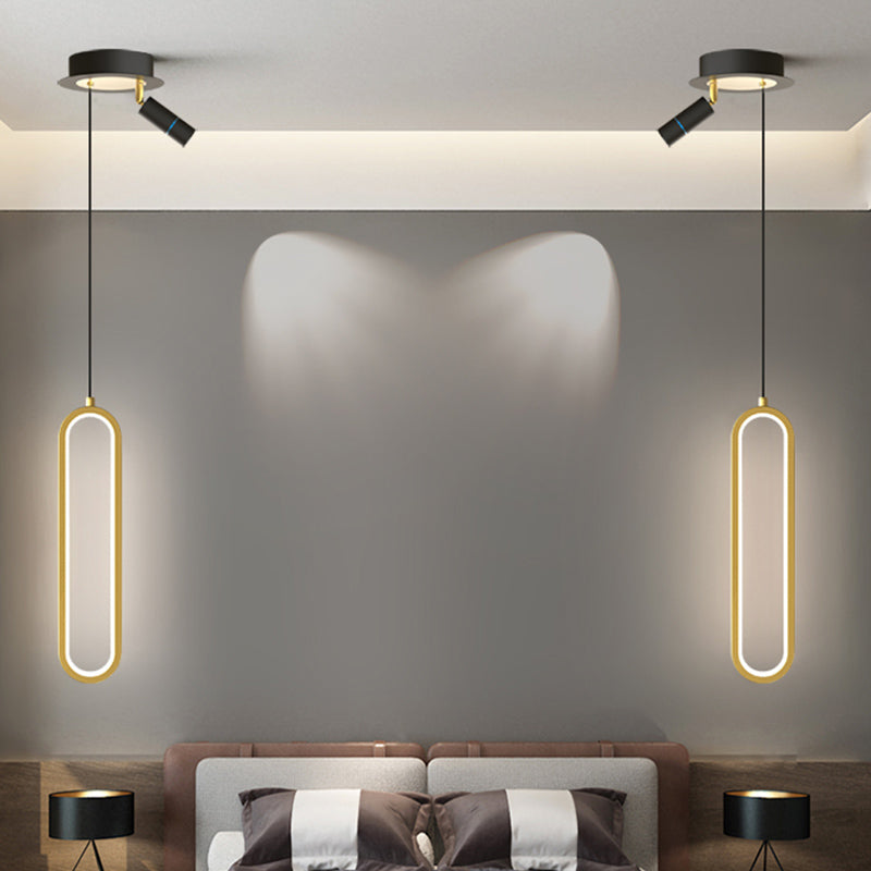 Eigentijdse stijl lineaire vorm hanglampen metaal 2 lichthangende lampen