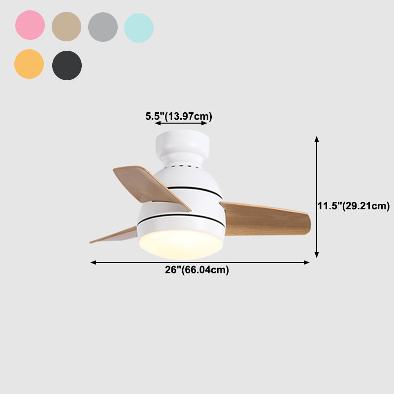 Metal Ceiling Fan Lighting Modern Style 1 Light Ceiling Fan Lamp for Living Room