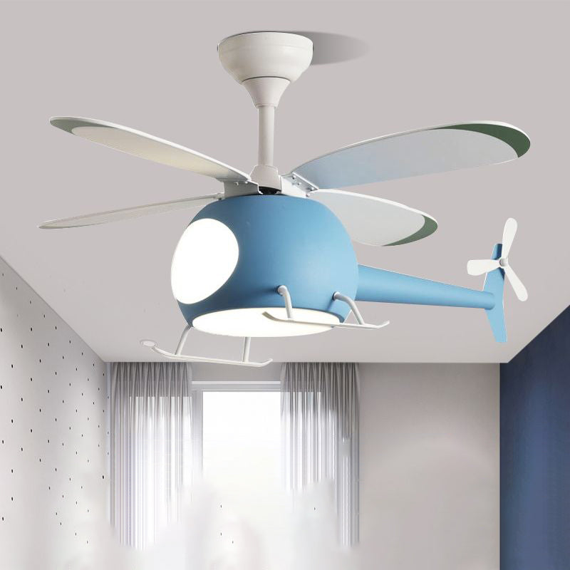 Multi Light Ceiling Fan Lighting Modern Style Metal Ceiling Fan Lamp for Bedroom