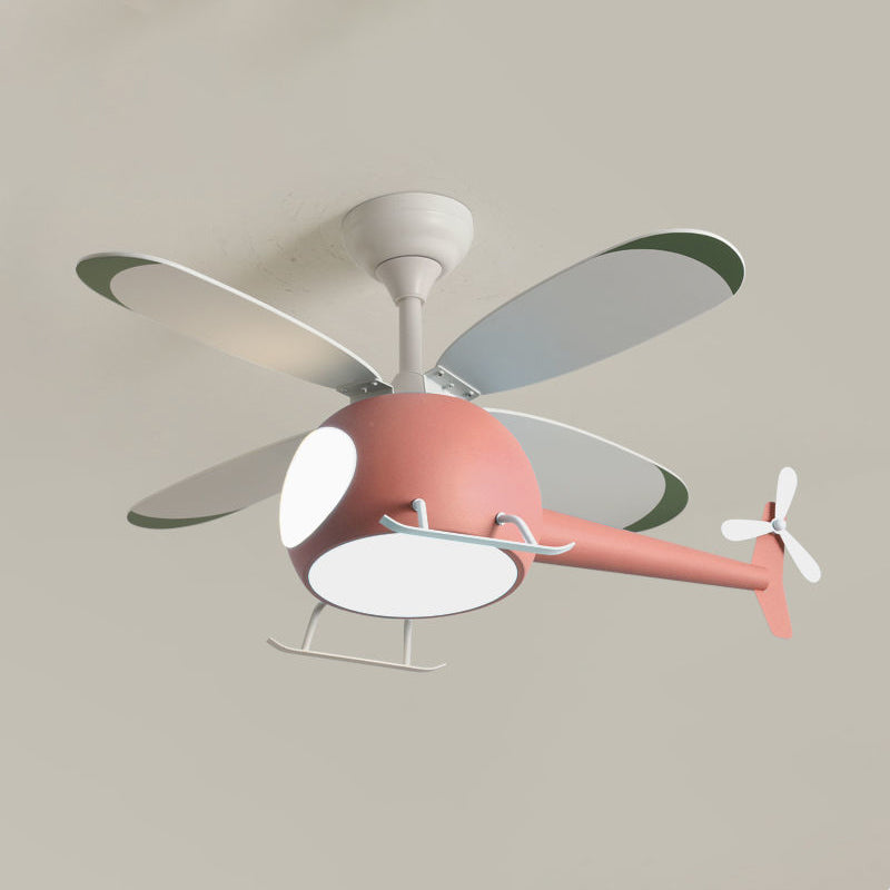 Multi Light Ceiling Fan Lighting Modern Style Metal Ceiling Fan Lamp for Bedroom