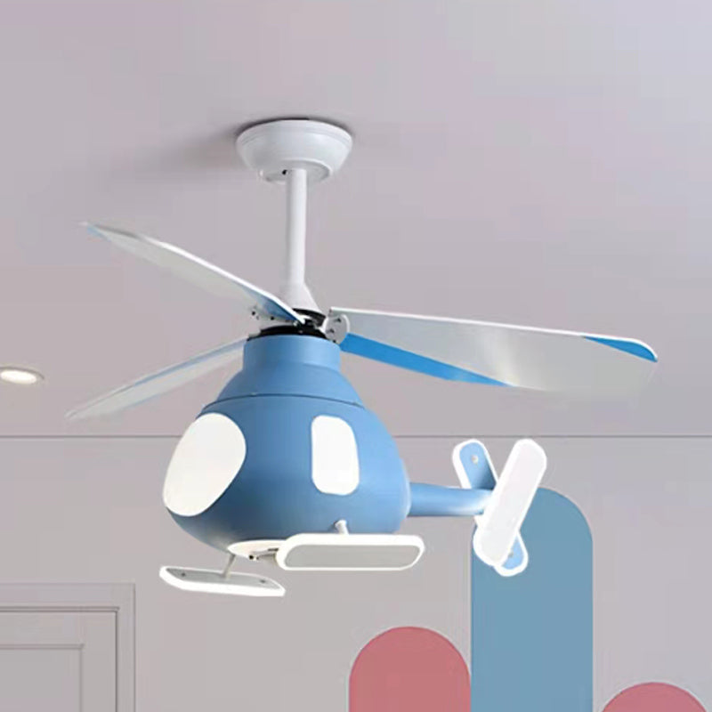 Multi Light Ceiling Fan Lighting Modern Style Metal Ceiling Fan Lamp for Bedroom