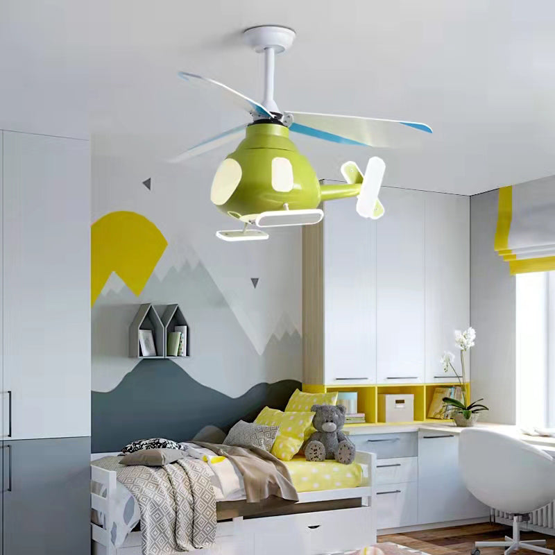 Multi Light Ceiling Fan Lighting Modern Style Metal Ceiling Fan Lamp for Bedroom