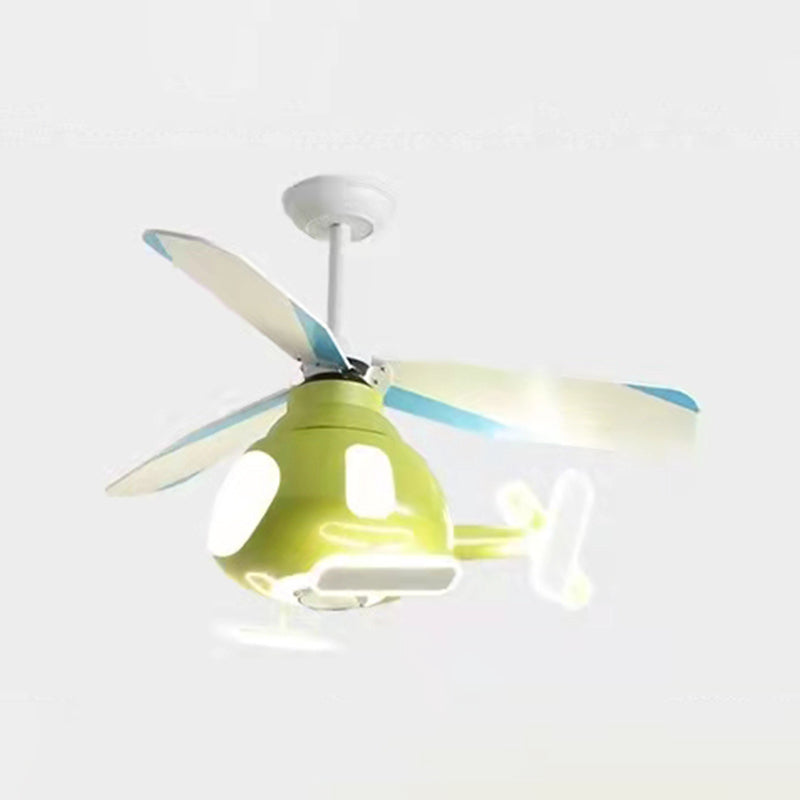 Multi Light Ceiling Fan Lighting Modern Style Metal Ceiling Fan Lamp for Bedroom