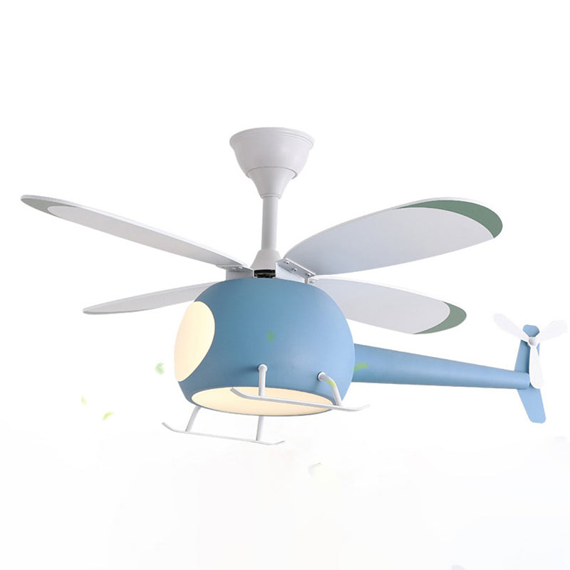 Multi Light Ceiling Fan Lighting Modern Style Metal Ceiling Fan Lamp for Bedroom