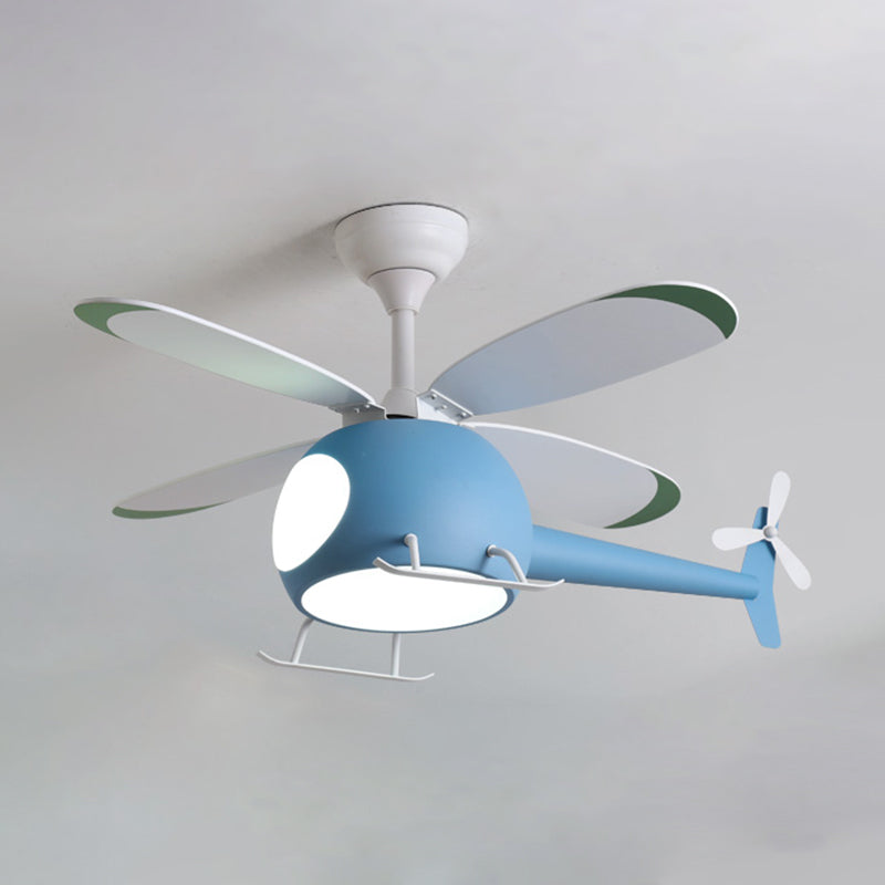 Multi Light Ceiling Fan Lighting Modern Style Metal Ceiling Fan Lamp for Bedroom