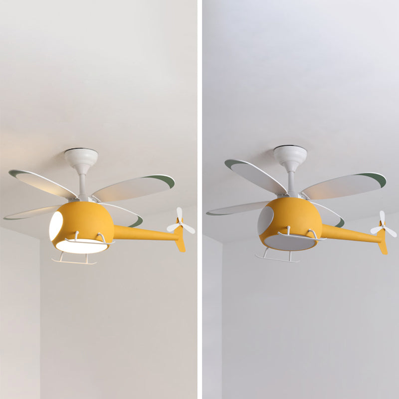 Multi Light Ceiling Fan Lighting Modern Style Metal Ceiling Fan Lamp for Bedroom