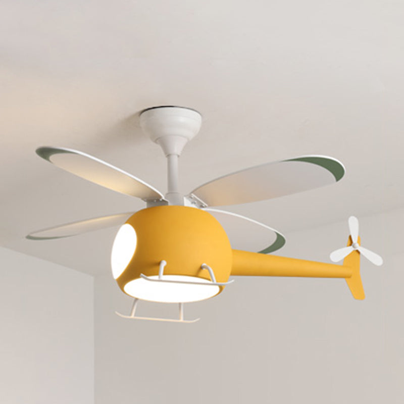 Multi Light Ceiling Fan Lighting Modern Style Metal Ceiling Fan Lamp for Bedroom