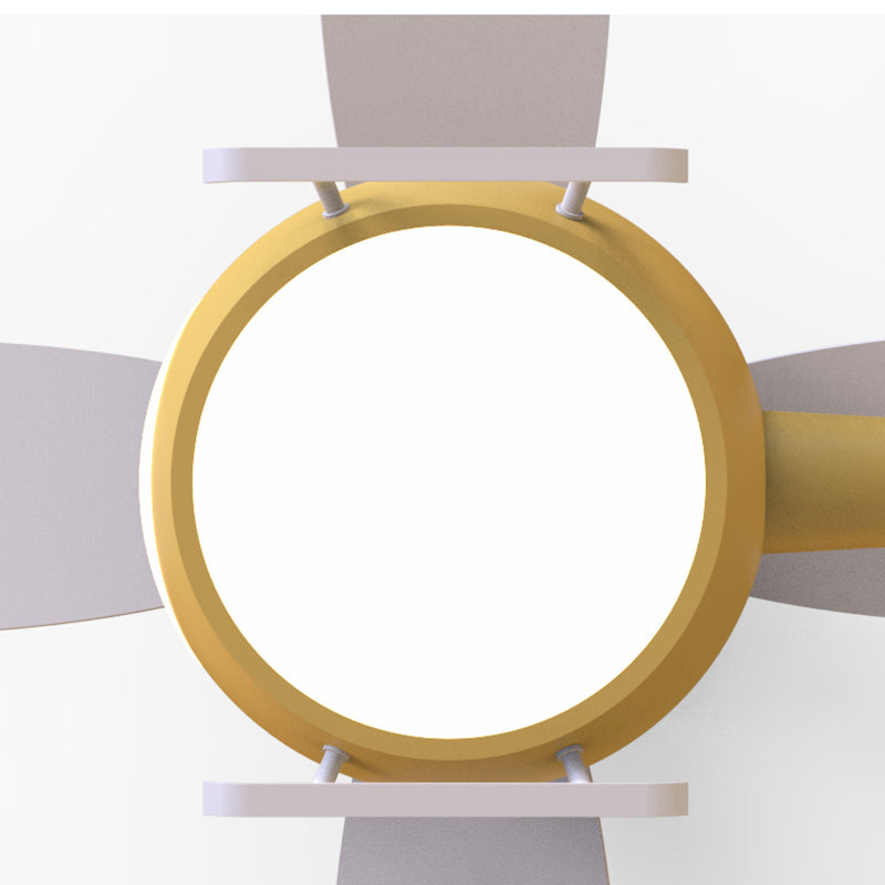 Multi Light Ceiling Fan Lighting Modern Style Metal Ceiling Fan Lamp for Bedroom