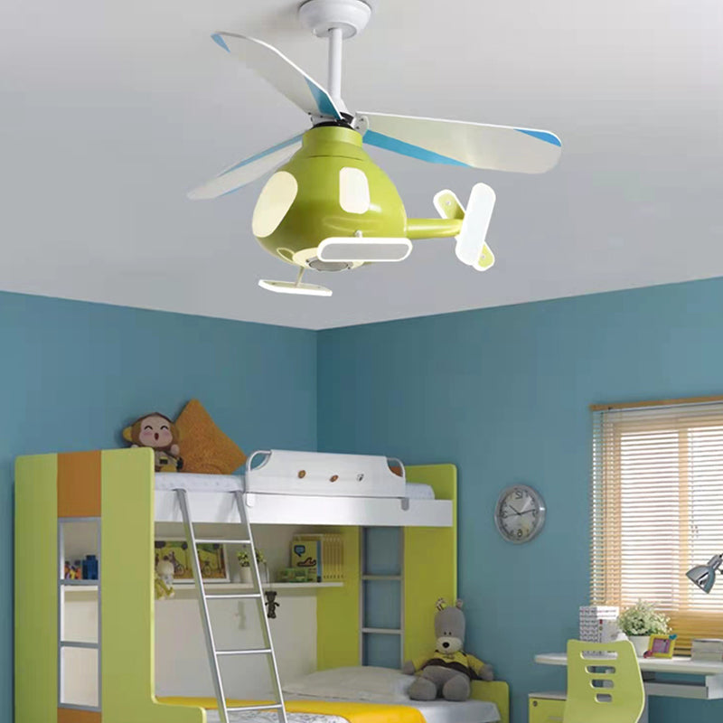 Multi Light Ceiling Fan Lighting Modern Style Metal Ceiling Fan Lamp for Bedroom