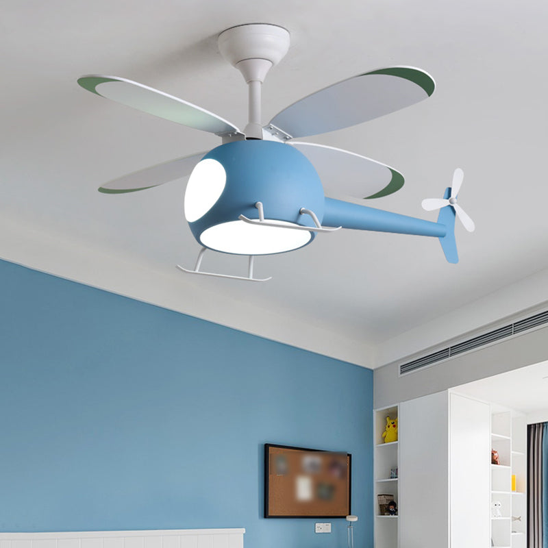 Multi Light Ceiling Fan Lighting Modern Style Metal Ceiling Fan Lamp for Bedroom