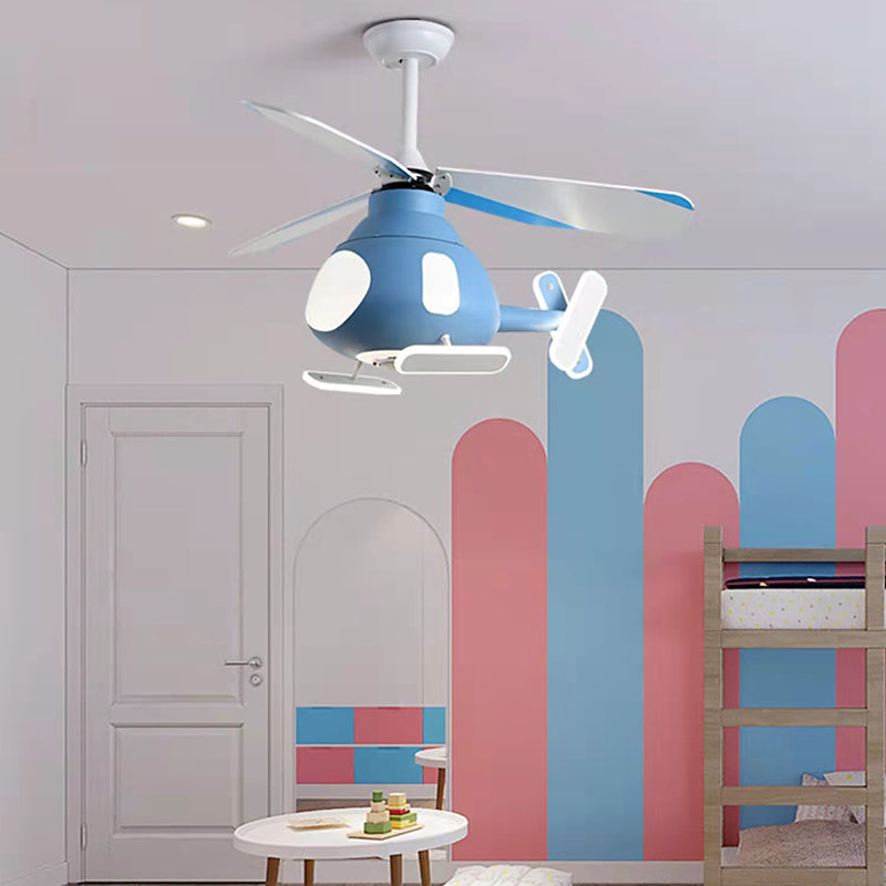 Multi Light Ceiling Fan Lighting Modern Style Metal Ceiling Fan Lamp for Bedroom
