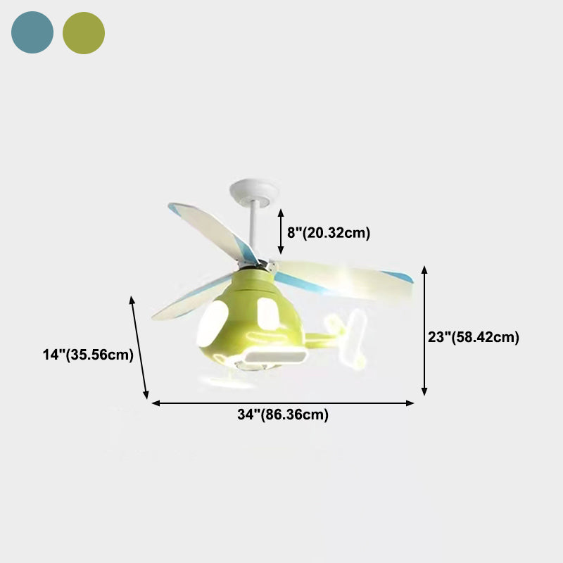 Multi Light Ceiling Fan Lighting Modern Style Metal Ceiling Fan Lamp for Bedroom