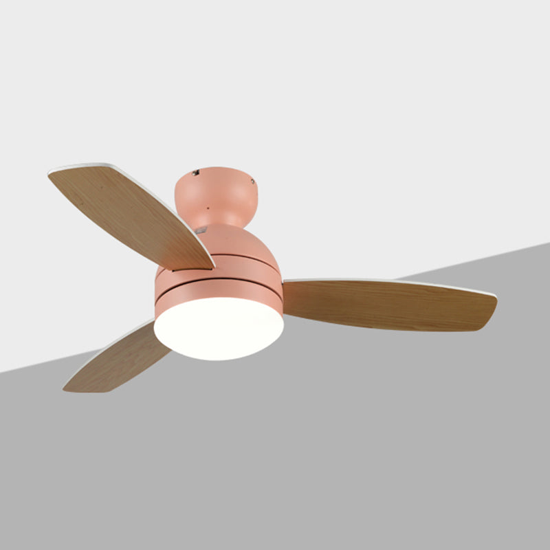 Metal Ceiling Fan Lighting Modern Style 1 Light Ceiling Fan Lamp for Bedroom