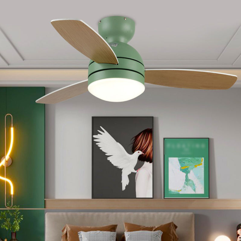 Metal Ceiling Fan Lighting Modern Style 1 Light Ceiling Fan Lamp for Bedroom