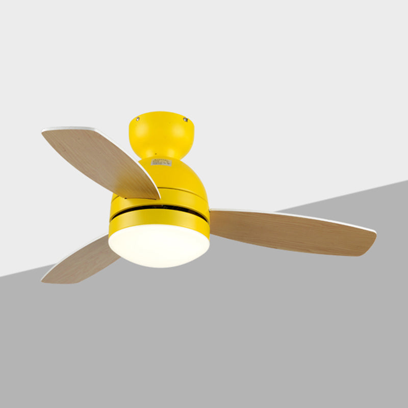 Metal Ceiling Fan Lighting Modern Style 1 Light Ceiling Fan Lamp for Bedroom