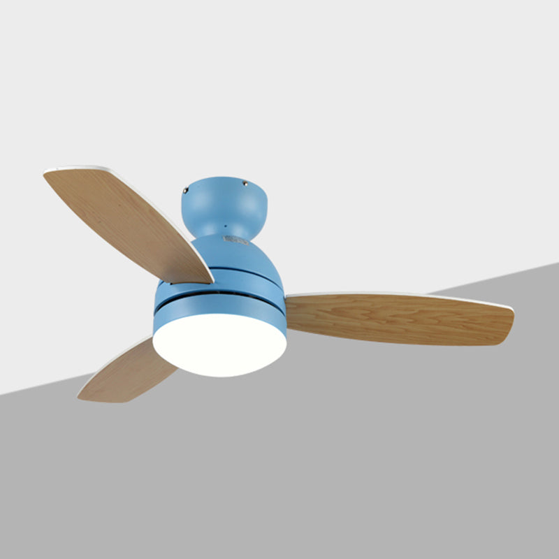 Metal Ceiling Fan Lighting Modern Style 1 Light Ceiling Fan Lamp for Bedroom