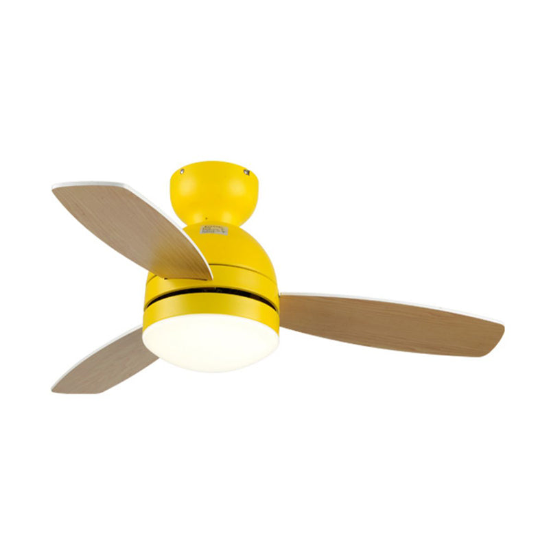 Metal Ceiling Fan Lighting Modern Style 1 Light Ceiling Fan Lamp for Bedroom