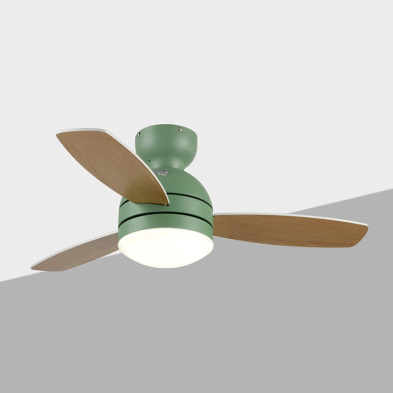 Metal Ceiling Fan Lighting Modern Style 1 Light Ceiling Fan Lamp for Bedroom