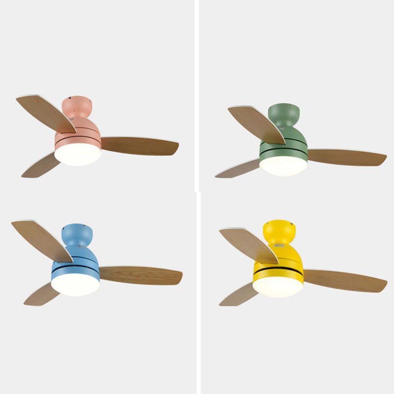 Metal Ceiling Fan Lighting Modern Style 1 Light Ceiling Fan Lamp for Bedroom