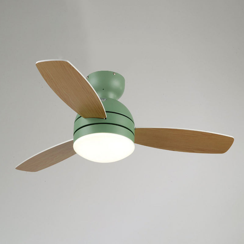 Metal Ceiling Fan Lighting Modern Style 1 Light Ceiling Fan Lamp for Bedroom