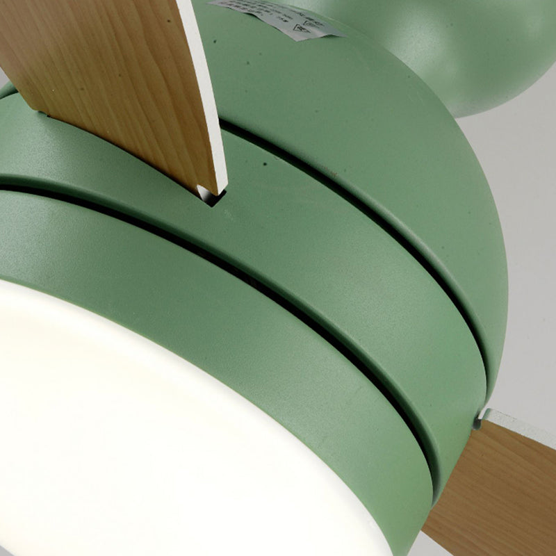 Metal Ceiling Fan Lighting Modern Style 1 Light Ceiling Fan Lamp for Bedroom