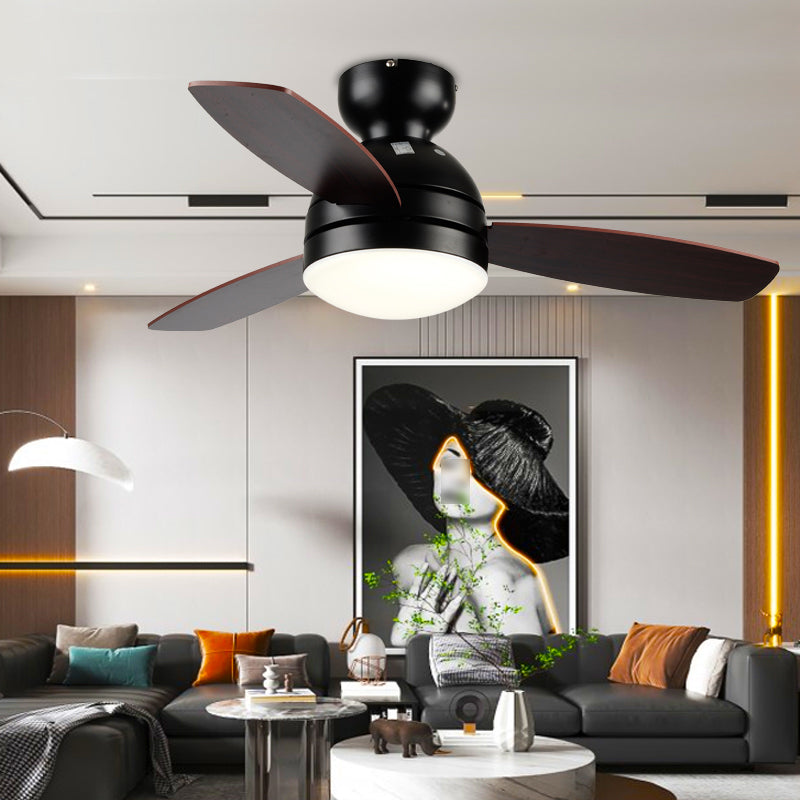 Metal Ceiling Fan Lighting Modern Style 1 Light Ceiling Fan Lamp for Bedroom