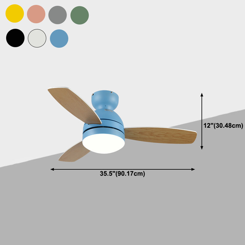 Metal Ceiling Fan Lighting Modern Style 1 Light Ceiling Fan Lamp for Bedroom