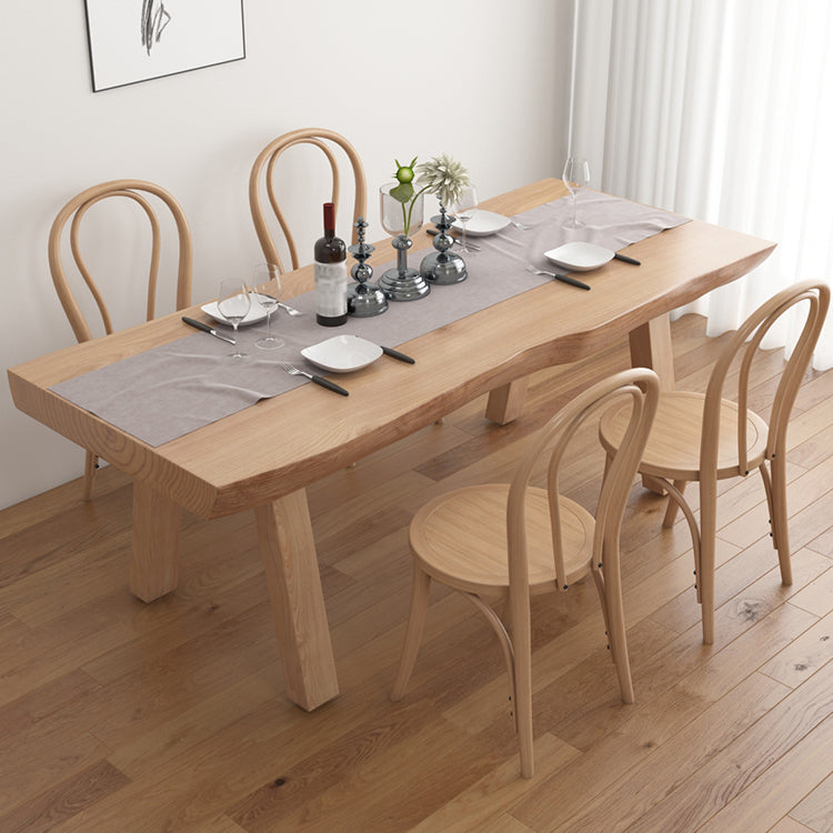 Modern 1/2/4/5/6 Pieces Rectangle Dining Set Solid Wood Dining Table with Chairs