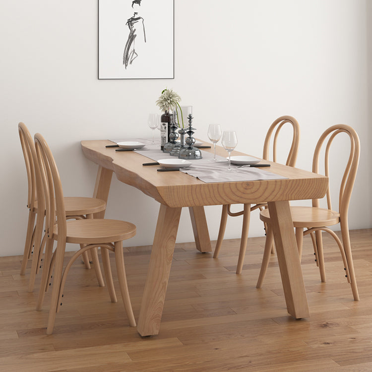 Modern 1/2/4/5/6 Pieces Rectangle Dining Set Solid Wood Dining Table with Chairs
