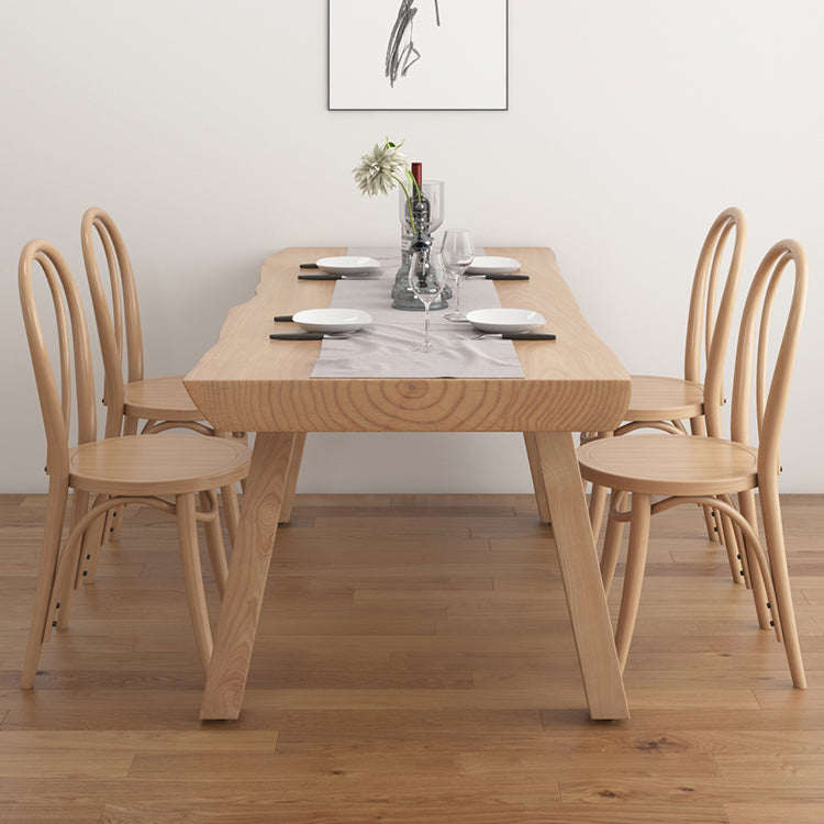 Modern 1/2/4/5/6 Pieces Rectangle Dining Set Solid Wood Dining Table with Chairs