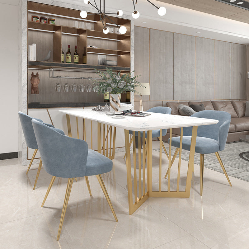 Glam Style 1/4/5 Pieces Dining Set White-gold Table Kitchen Set for Living Room