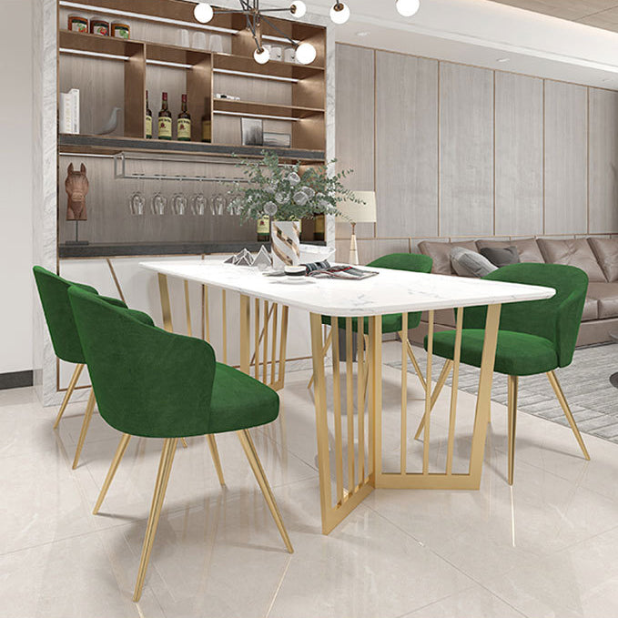 Glam Style 1/4/5 Pieces Dining Set White-gold Table Kitchen Set for Living Room