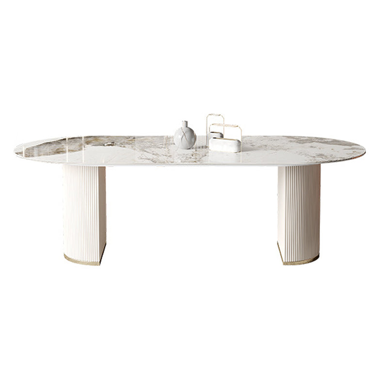 Contemporary 1/4/5/6/7 Pieces Dining Set Oval Sintered Stone Dining Room Set