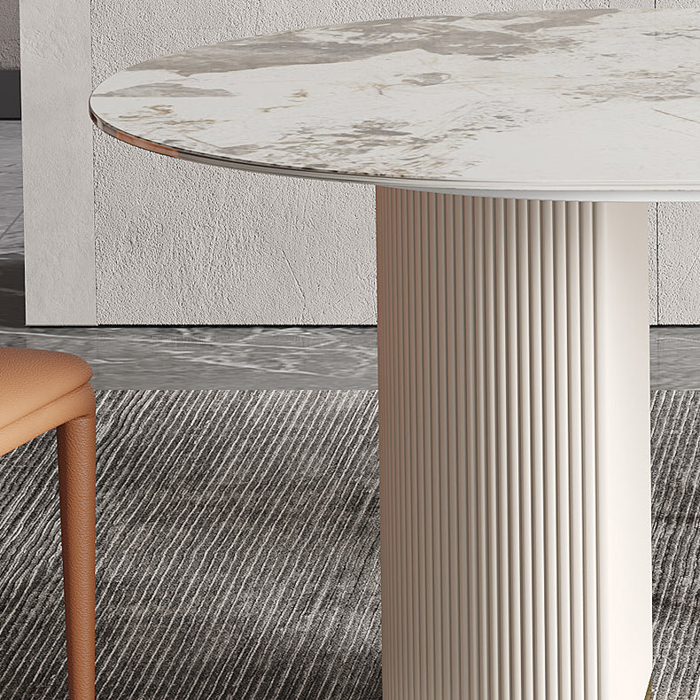 Contemporary 1/4/5/6/7 Pieces Dining Set Oval Sintered Stone Dining Room Set