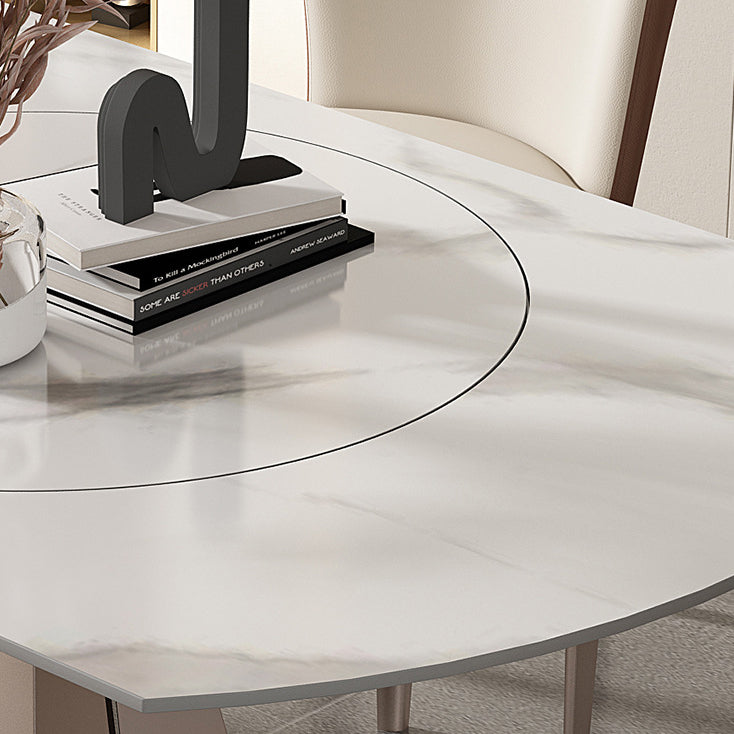 1/2/5/7 Pieces Round Glam Stone Furniture Standard Height Dining Table Set