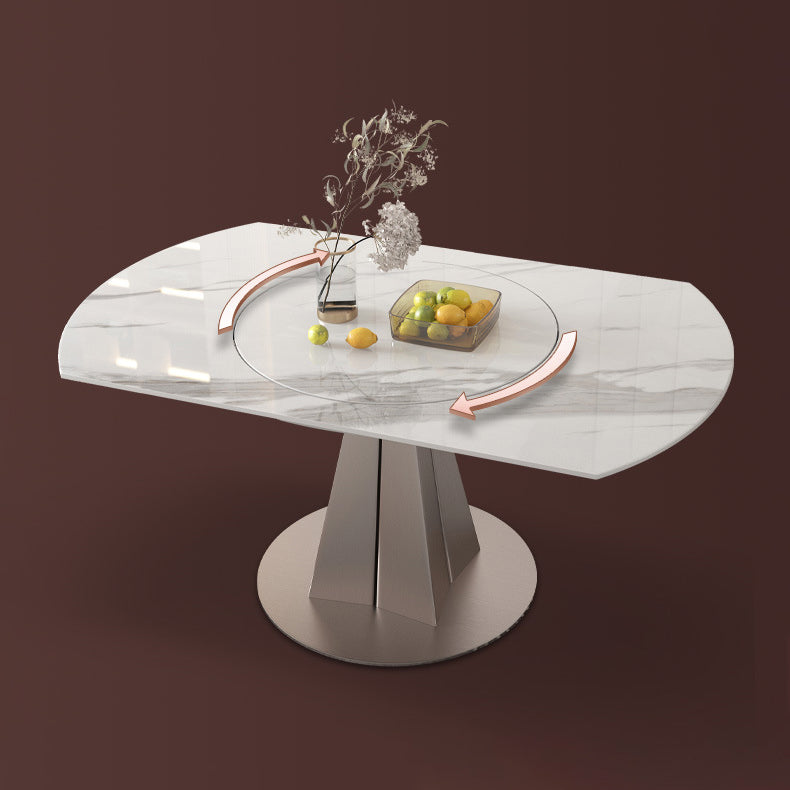 1/2/5/7 Pieces Round Glam Stone Furniture Standard Height Dining Table Set