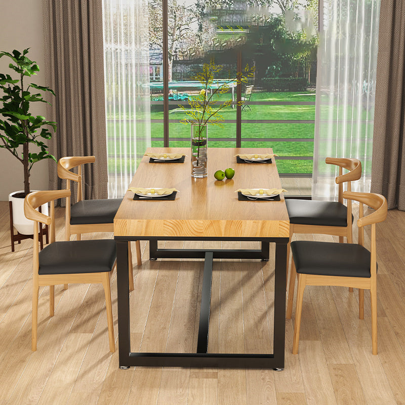 Industrial 1/2/3/4/5 Pieces Dining Set Solid Wood Dining Table with Chairs